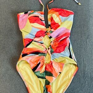 Colorful Strapless Swimsuit
